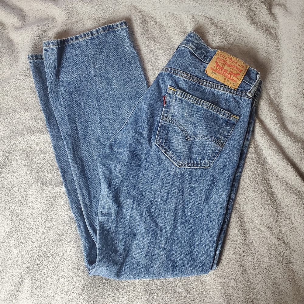 Mens Levi's 501 Button Fly Jeans